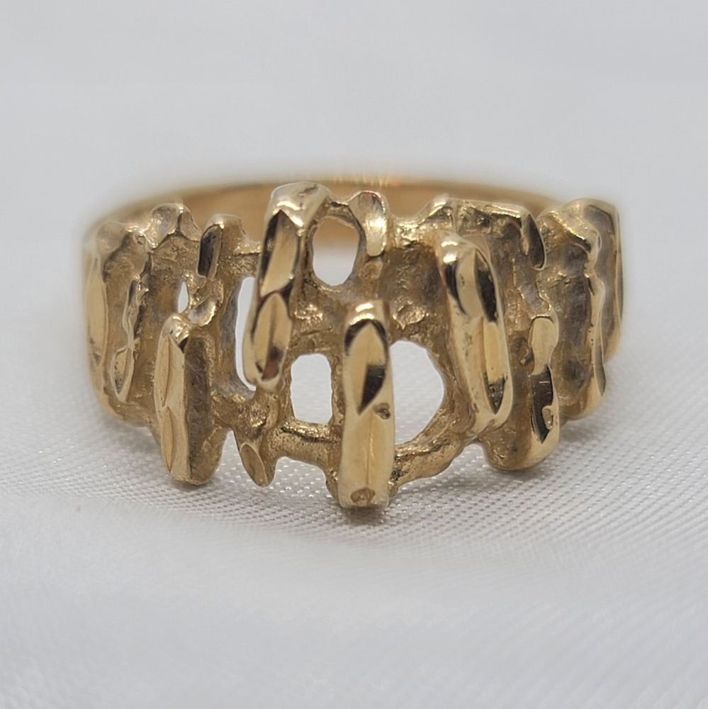 14k Gold Vintage Cage Ring Size 7